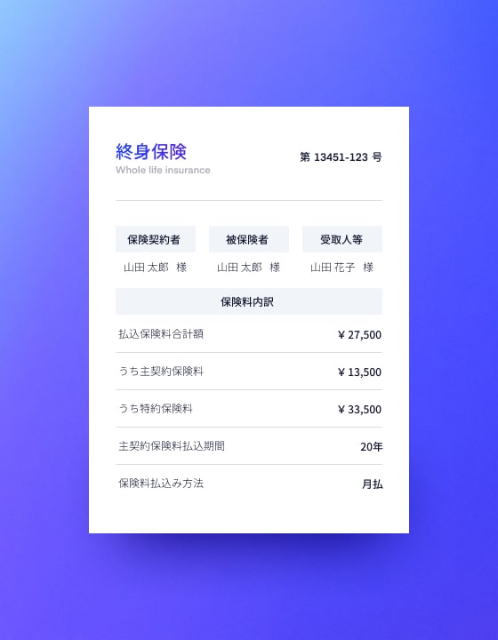 終身保険の書類